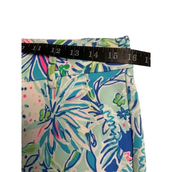 NWT Lilly Pulitzer Coastal Blue Lion Around Stretch Knit Shorts w/ Pockets Sz 4 - Picture 11 of 15